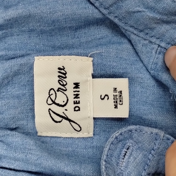 J. Crew Denim Chambray Small Long Sleeve Sleeve Partial Button Cotton - Picture 8 of 9